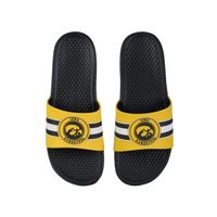 FOCO Iowa Hawkeyes Stripe Raised Slide Sandals