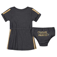 Girls Newborn & Infant Colosseum Black Iowa Hawkeyes Xur Dress and Bloomer Set