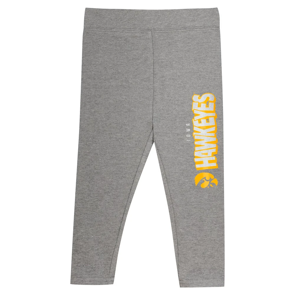 Ensemble sweat à capuche et legging noir Iowa Hawkeyes Clubhouse pour filles