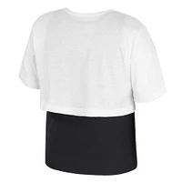 Girl's Youth Colosseum  White Iowa Hawkeyes Gale Cropped 2Fer Top