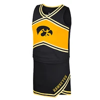 Ensemble haut et jupe de pom-pom girl Iowa Hawkeyes noir pour filles du Colosseum