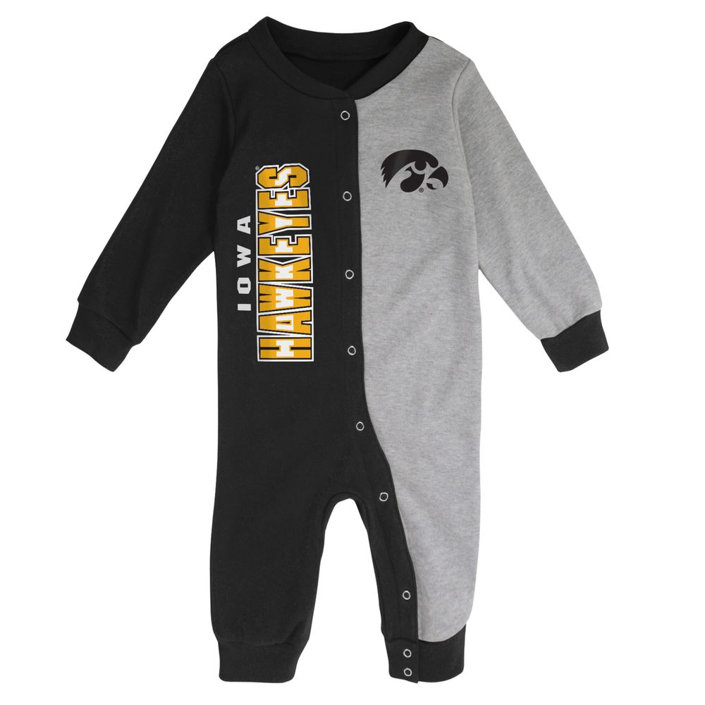 Infant Black/Heather Gray Iowa Hawkeyes Halftime Two-Tone Sleeper