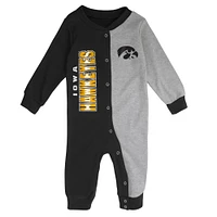 Infant Black/Heather Gray Iowa Hawkeyes Halftime Two-Tone Sleeper