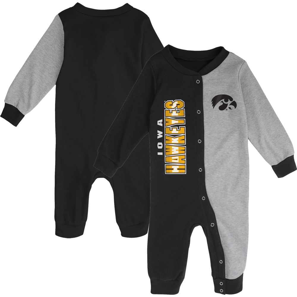 Infant Black/Heather Gray Iowa Hawkeyes Halftime Two-Tone Sleeper