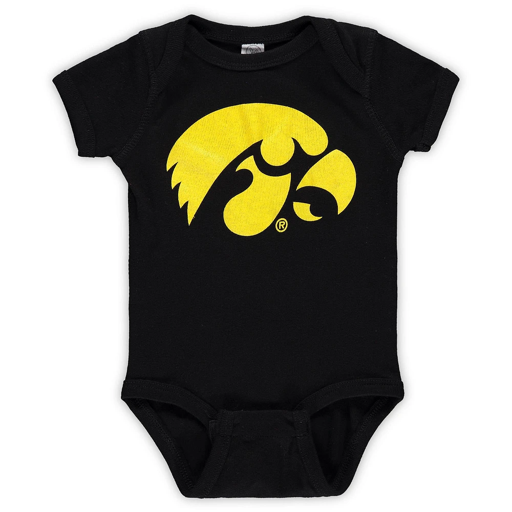 Body noir à gros logo Iowa Hawkeyes pour bébé