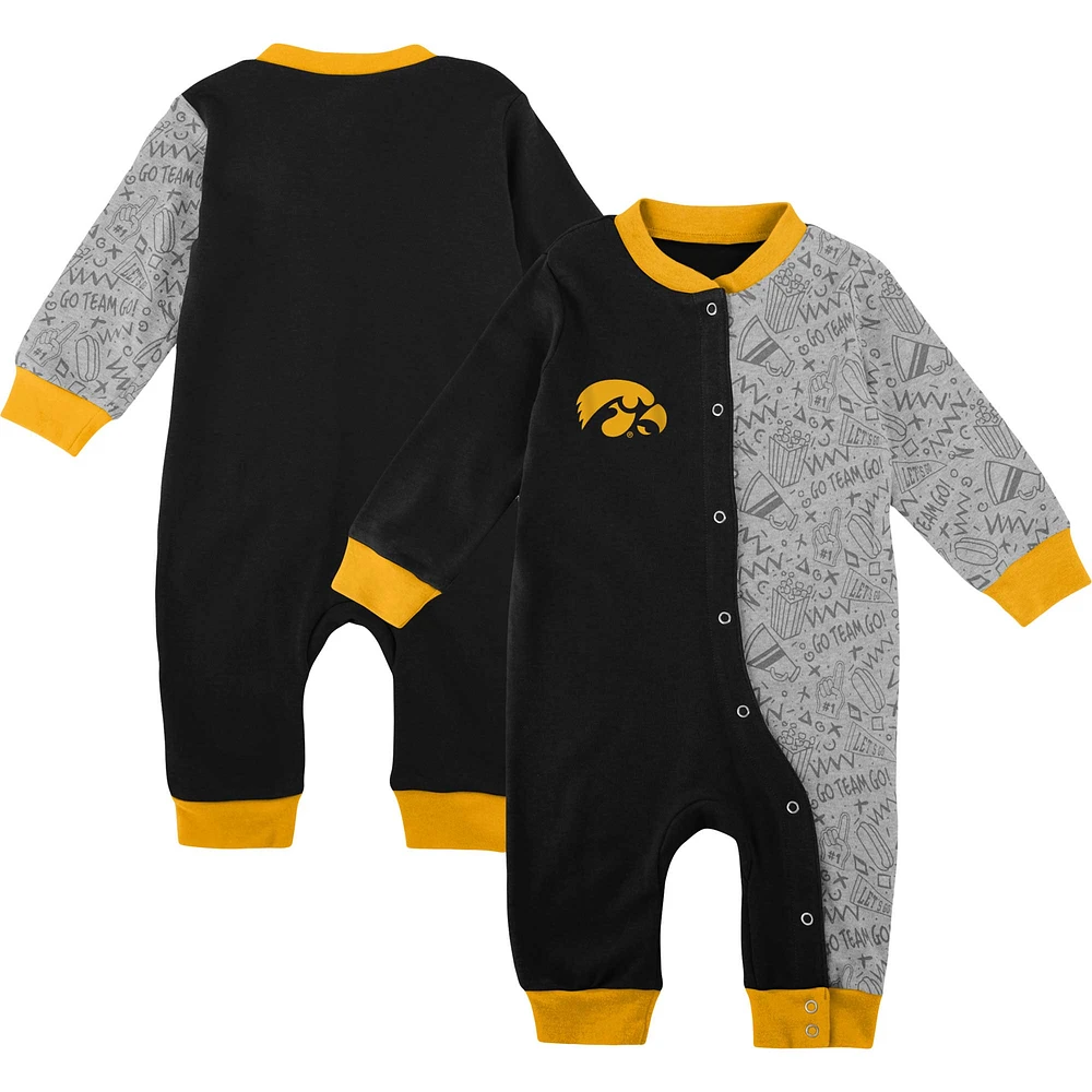 Infant Black Iowa Hawkeyes Playbook Two-Tone Sleeper