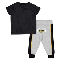 Ensemble maillot et pantalon Colosseum noir/gris chiné pour bébé Iowa Hawkeyes Ka-Boot-It