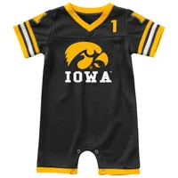 Infant Colosseum Noir Iowa Hawkeyes Bumpo Football Barboteuse