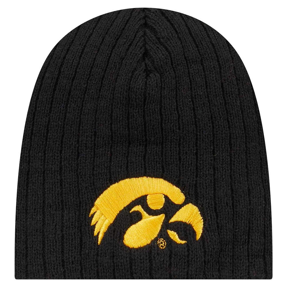 Infant New Era  Black Iowa Hawkeyes Mini Fan Beanie