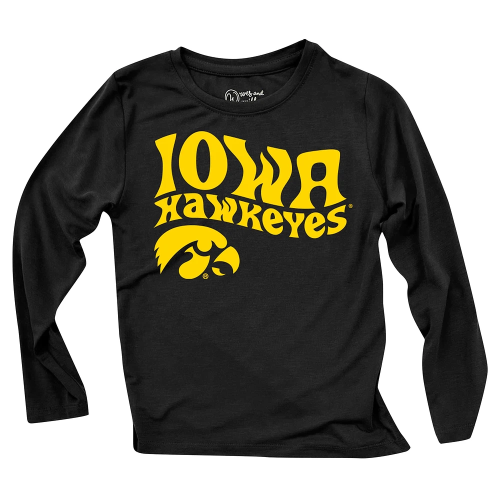 Infant Wes & Willy  Iowa Hawkeyes Long Sleeve Top and Striped Leggings Set