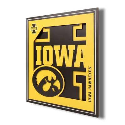 Iowa Hawkeyes 12'' x 12'' 3D Logo Wall Art