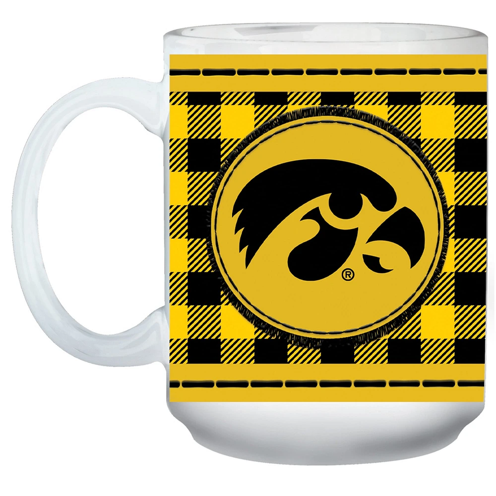 Iowa Hawkeyes 15oz. Buffalo Plaid Father's Day Mug