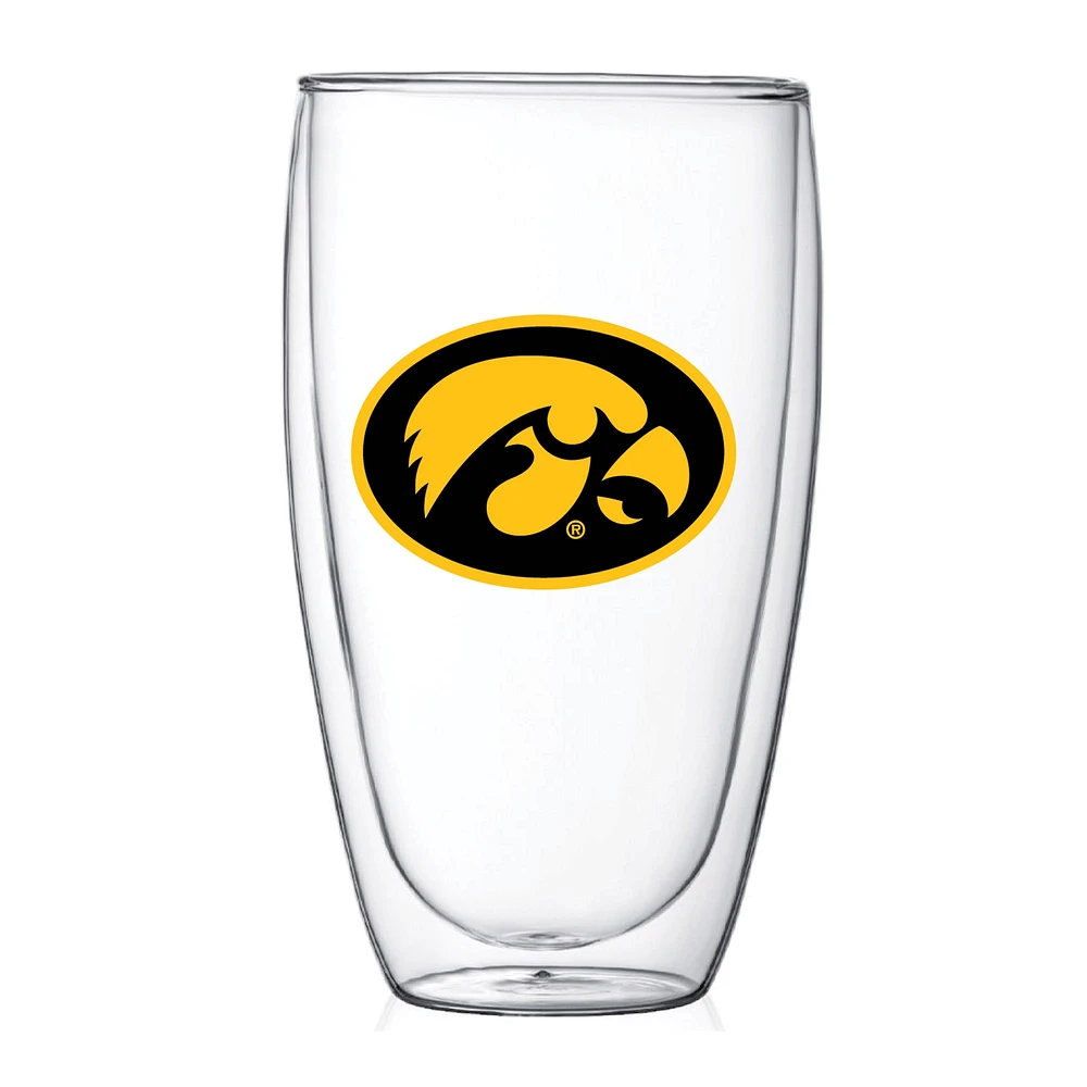 Iowa Hawkeyes 15oz. Double Wall Thermo Glass