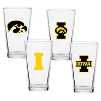 Lot de quatre verres à bière de collection Iowa Hawkeyes de 16 oz