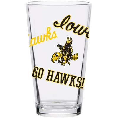 Iowa Hawkeyes 16oz. Verre à pinte vintage Medley