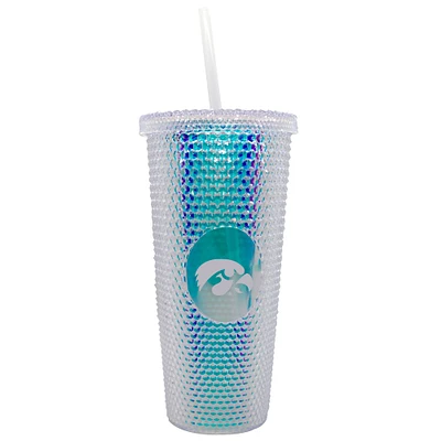 Iowa Hawkeyes 24oz. Gobelet de voyage clouté irisé avec paille