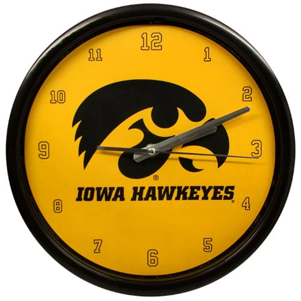 Iowa Hawkeyes Black Rim Basic Clock