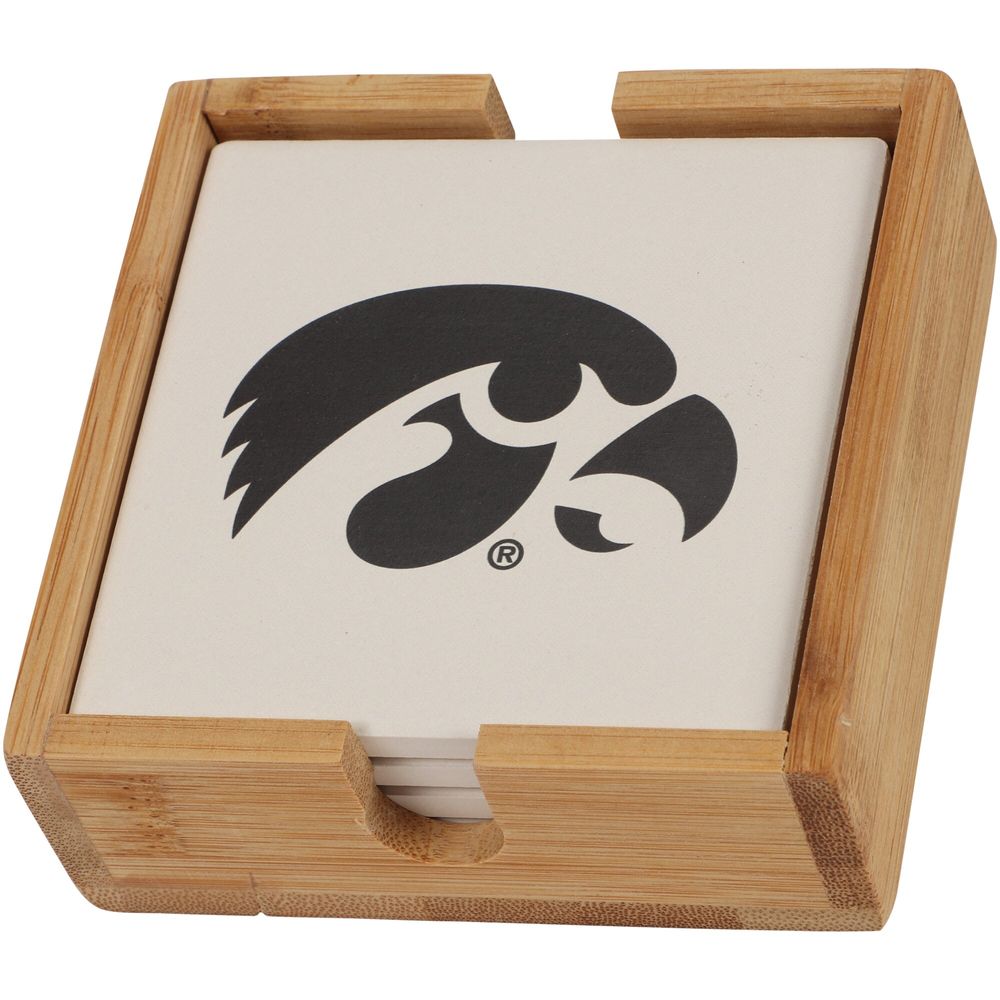 Iowa Hawkeyes Four-Pack Team Logo Square Coaster Set