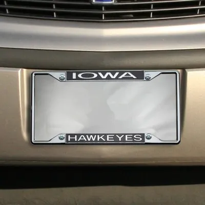 Iowa Hawkeyes Glitter License Plate Frame - Black