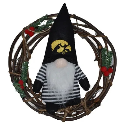 Iowa Hawkeyes Gnome Holiday Wreath