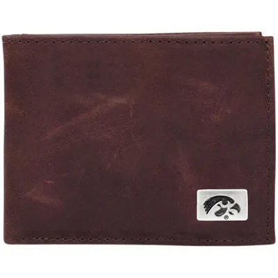 Iowa Hawkeyes Leather Concho Billfold Wallet