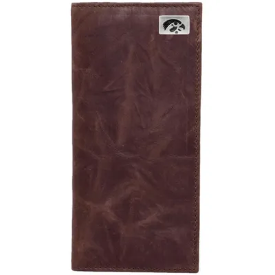Iowa Hawkeyes Leather Secretary Wallet with Concho - Brown