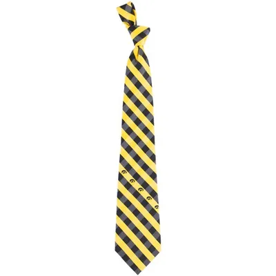 Iowa Hawkeyes Woven Checkered Tie - Gold/Black