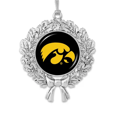 Iowa Hawkeyes Wreath Logo Ornament