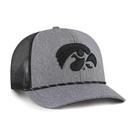 Casquette ajustable en corde de carbone grise Iowa Hawkeyes '47 pour homme