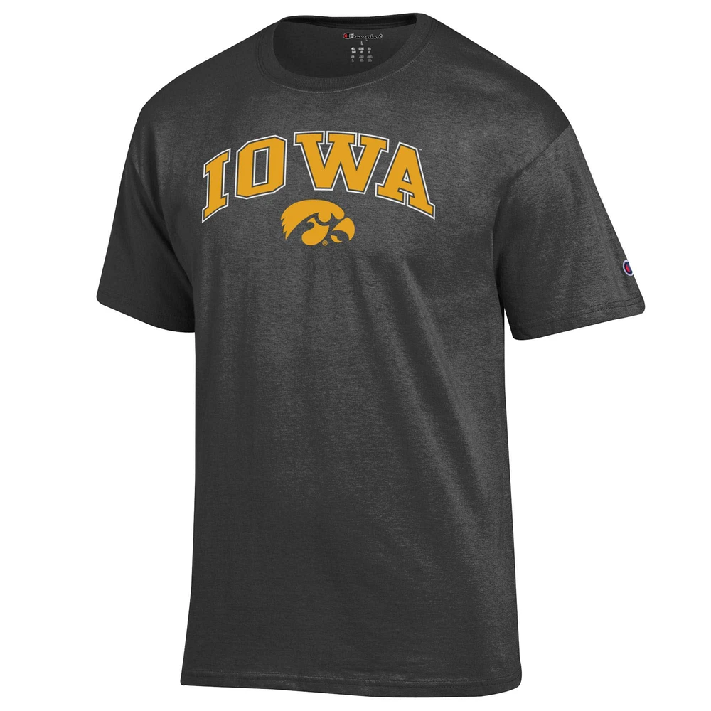 Men's Champion  Charcoal Iowa Hawkeyes Arched Logo T-Shirt