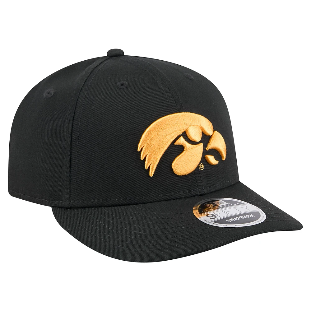 Men's New Era Black Iowa Hawkeyes Low Profile 9FIFTY Snapback Hat
