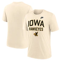 Men's Nike  Natural Iowa Hawkeyes Legacy Campus Bold Tri-Blend T-Shirt