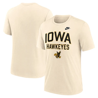 Men's Nike  Natural Iowa Hawkeyes Legacy Campus Bold Tri-Blend T-Shirt