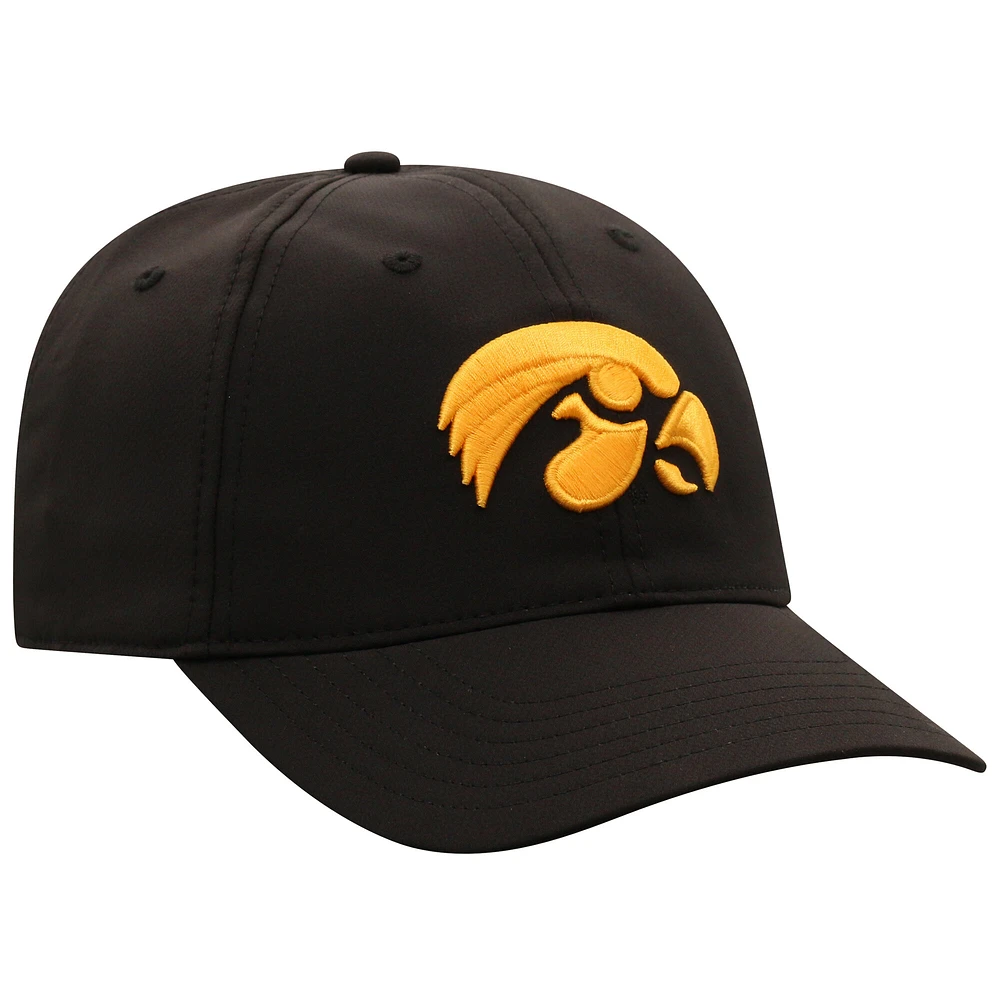 Casquette ajustable noire Iowa Hawkeyes Victory Trainer Top of the World pour homme