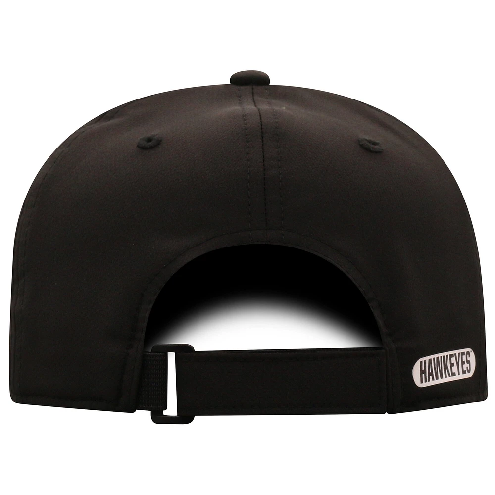 Casquette ajustable noire Iowa Hawkeyes Victory Trainer Top of the World pour homme