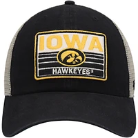 Men's '47 Black/Natural Iowa Hawkeyes Four Stroke Clean Up Trucker Snapback Hat