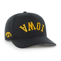 Men's '47 Black Iowa Hawkeyes Flip Script Hitch Adjustable Hat