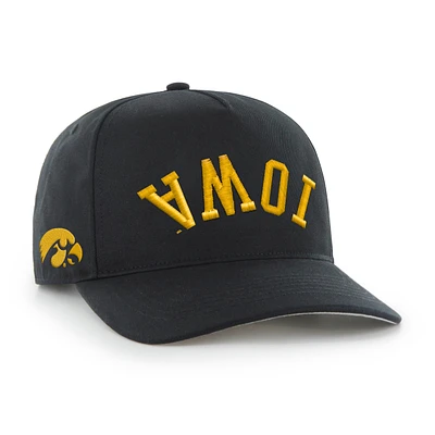 Men's '47 Black Iowa Hawkeyes Flip Script Hitch Adjustable Hat