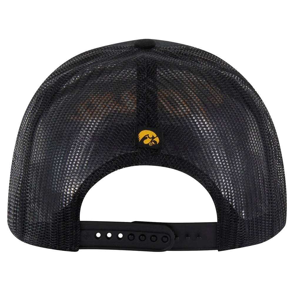 Men's '47 Black Iowa Hawkeyes Garner Trucker Adjustable Hat