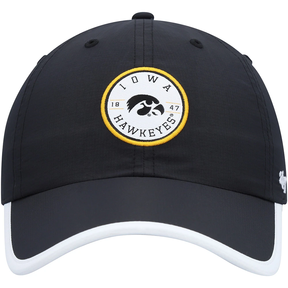 Men's '47  Black Iowa Hawkeyes Microburst Clean Up Adjustable Hat