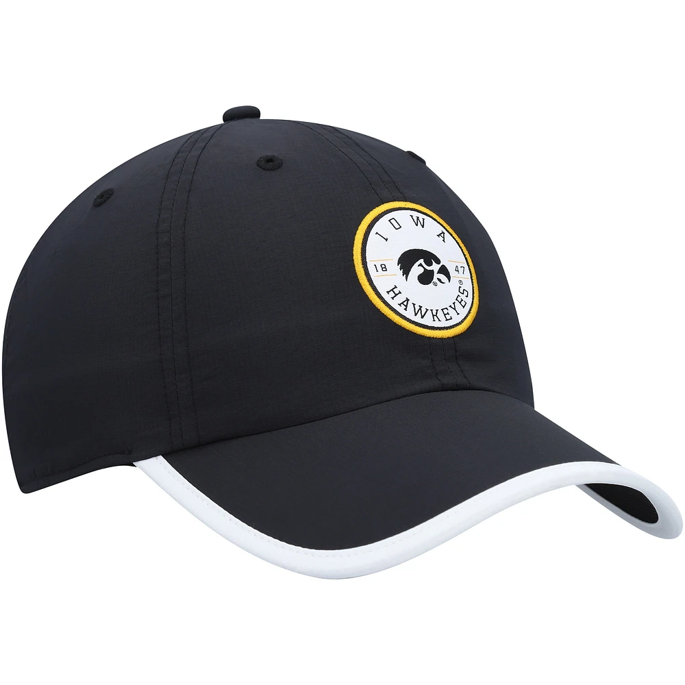 Men's '47  Black Iowa Hawkeyes Microburst Clean Up Adjustable Hat