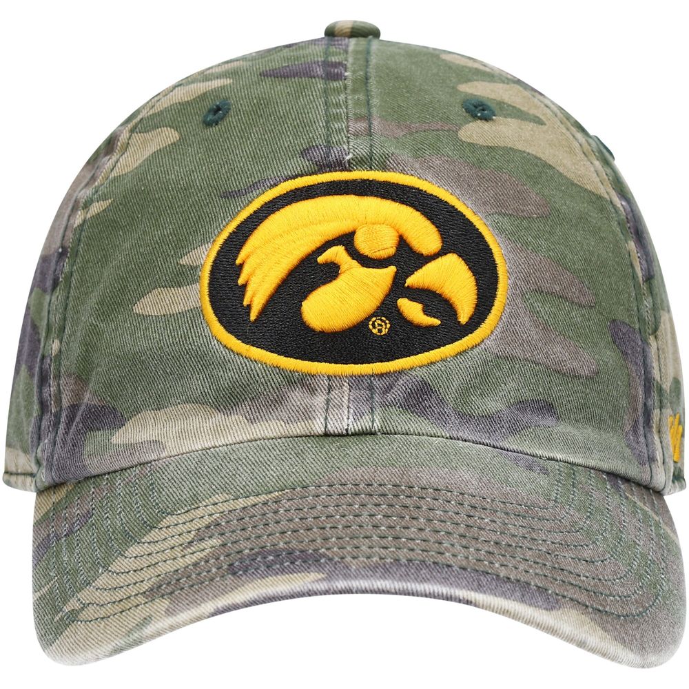 Men's '47 Camo Iowa Hawkeyes Clean Up Core Adjustable Hat