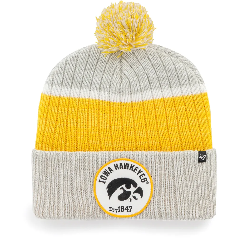 Men's '47 Natural Pittsburgh Steelers Hone Cuffed Knit Hat with Pom