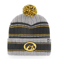 Men's '47 Gray Iowa Hawkeyes Rexford Cuffed Knit Hat with Pom