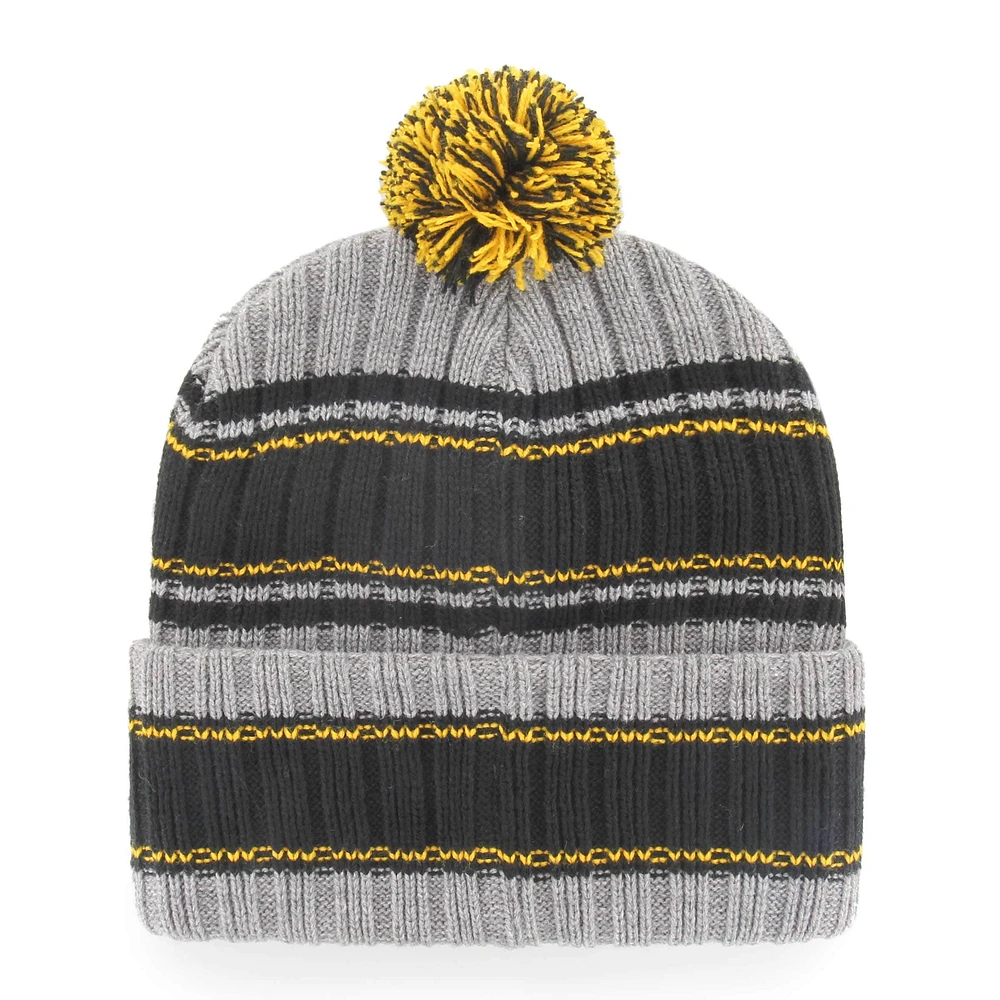 Bonnet en tricot à revers Iowa Hawkeyes Rexford '47 gris pour homme avec pompon