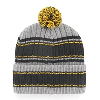 Bonnet en tricot à revers Iowa Hawkeyes Rexford '47 gris pour homme avec pompon