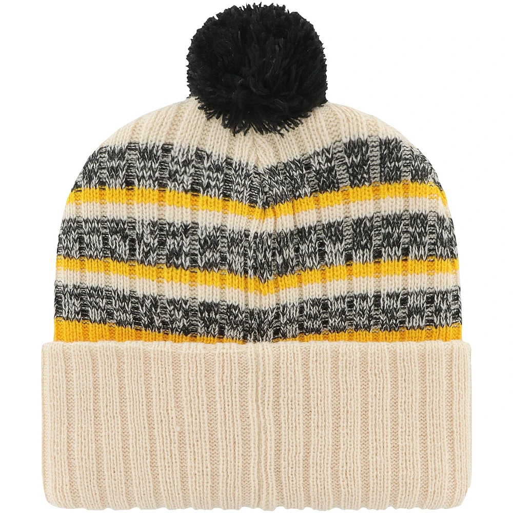 Men's '47 Khaki Iowa Hawkeyes Tavern Cuffed Knit Hat with Pom