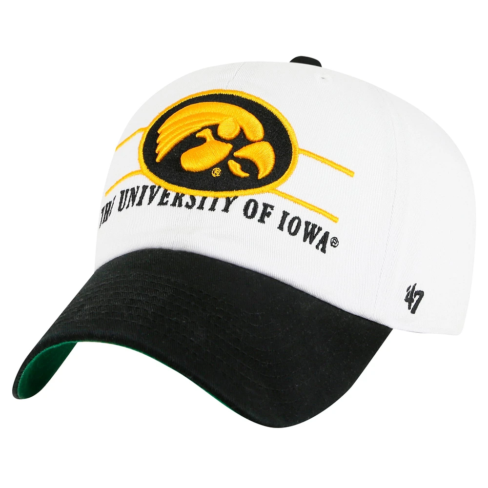 Casquette ajustable Iowa Hawkeyes Gridiron Clean Up blanche pour homme '47