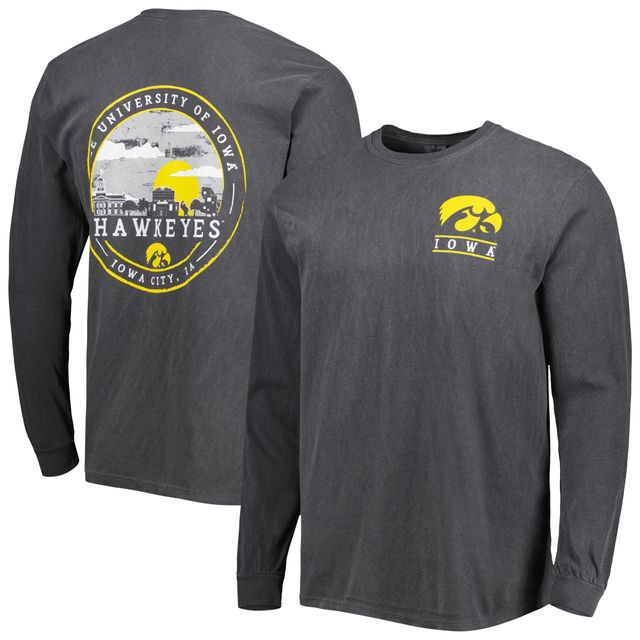 T-shirt à manches longues Iowa Hawkeyes Circle Campus Scene noir pour homme