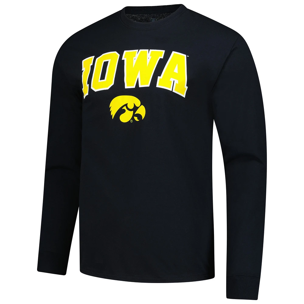 Men's Black Iowa Hawkeyes Logo Long Sleeve T-Shirt